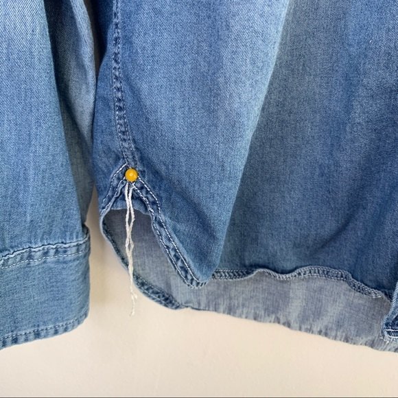 Urban Outfitters Koto Chambray denim western embroidered button shirt boho Top - Picture 4 of 11